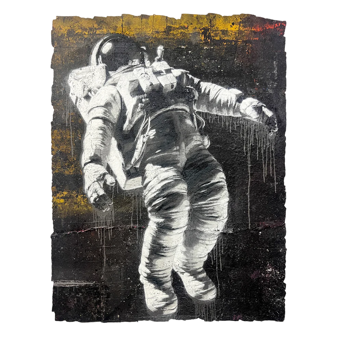 Flat Sun Society (2025), Aerosol, pigmented resin and urban surface on fibreglass